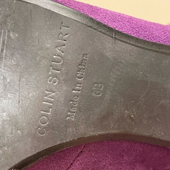 Colin Stuart Purple Leather Stiletto Ankle Heel Booties Size 6 EUC - Picture 7 of 8